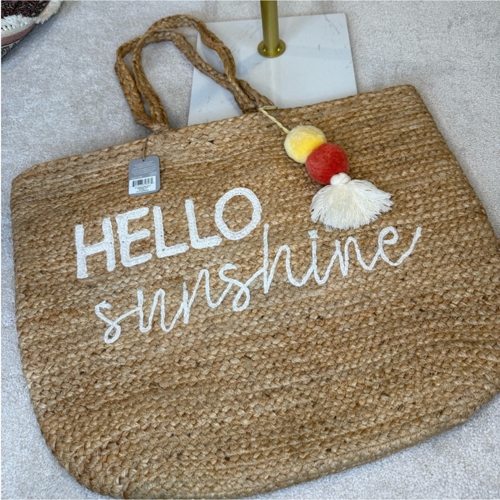Karma Hello Sunshine Jute Tote Beach Bag NWT - Picture 3 of 4